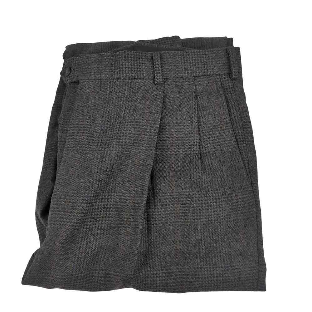 EUC Landon's Pleated Gray Wool Dress Pants Mens 35.5 x 28.5 Pockets Dry Clean
